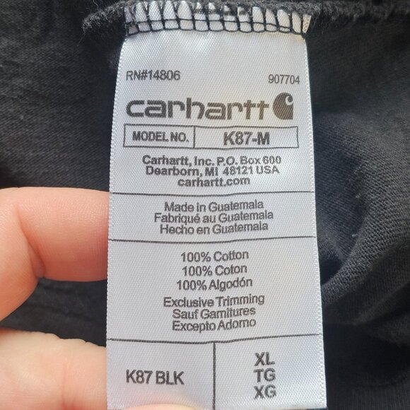 Carhartt Shirt Mens XL Black Pocket Relaxed Fit Loose Original Crewneck Read - Picture 4 of 12